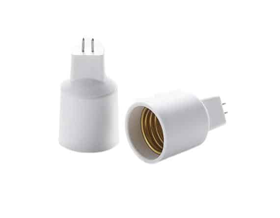 MR16 to E27 light Bulb Socket Adapters White