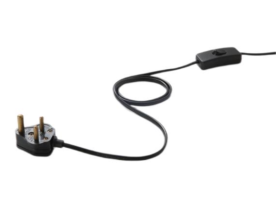South African Rewirable Plug Cord Set with 303 Switch